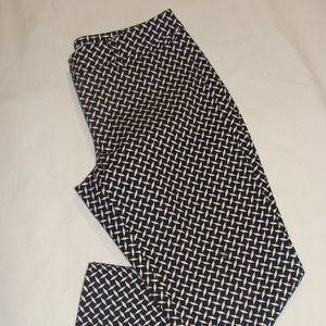 NYC NEW YORK & CO Black & White GRAPHIC Print SLIM Leg CROP Pant Sz 2 (23.5 In)